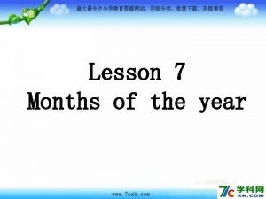 Months of the year lesson