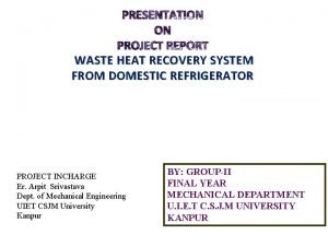 Waste heat recovery project report