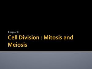 Chapter 8 Cell Division Mitosis and Meiosis Asexual