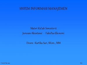 Materi sistem informasi manajemen semester 5