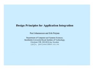 Integration design principles