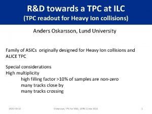 RD towards a TPC at ILC TPC readout