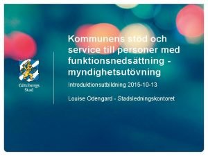 Kommunens std och service till personer med funktionsnedsttning