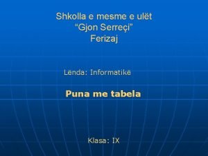 Shkolla e mesme e ult Gjon Serrei Ferizaj