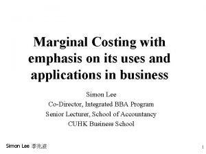 Marginal cost income statement