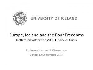 Europe Iceland the Four Freedoms Reflections after the