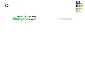 1 Q What does the term Entropion mean