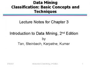 Basic concepts of classification in data mining