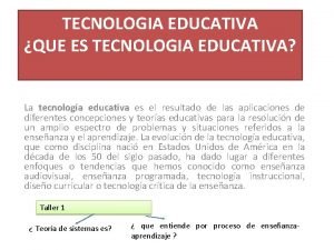 Que es tecnologa Que es tecnologa