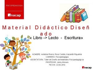 PSICOPEDAGOGIA Material Didctico Dise ado Libro Lecto Escritura