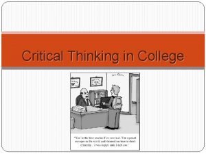 How to use critical thinking