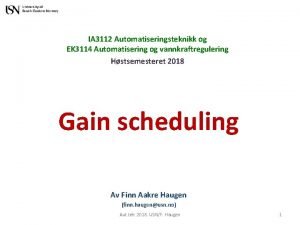 IA 3112 Automatiseringsteknikk og EK 3114 Automatisering og