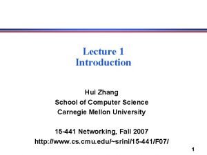 Hui zhang cmu