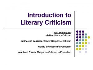 Types of literary criticism