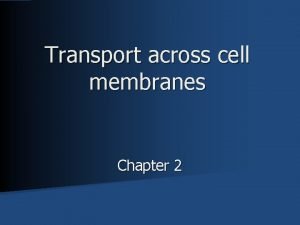 Transport across cell membranes Chapter 2 Type Diffusion