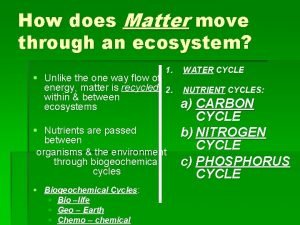 How does matter move