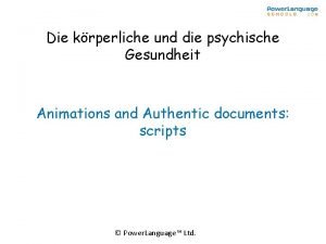 Die krperliche und die psychische Gesundheit Animations and