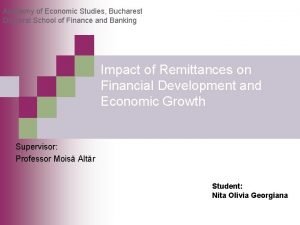 Academy of Economic Studies Bucharest Doctoral School of