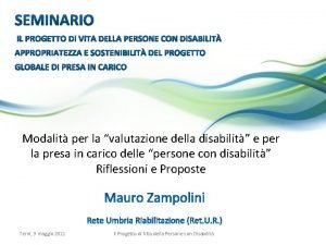 Modalit per la valutazione della disabilit e per