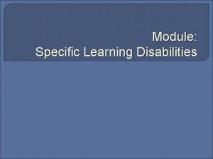 What is specific learning disability What is specific learning disability