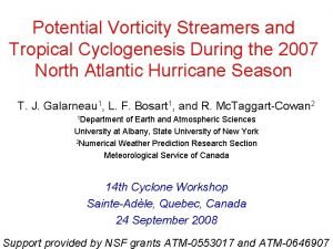 Potential Vorticity Streamers and Tropical Cyclogenesis During the