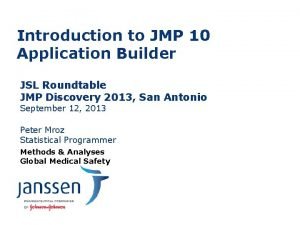 Jmp application builder