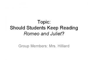 In defense of romeo and juliet