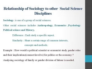 Social science sociology