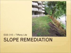 ESS 315 Tiffany Litz SLOPE REMEDIATION IMPORTANCE Will