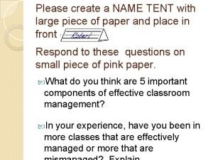 Name tent ideas