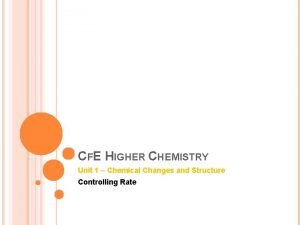 CFE HIGHER CHEMISTRY Unit 1 Chemical Changes and
