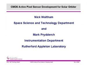 Development of solar sensors