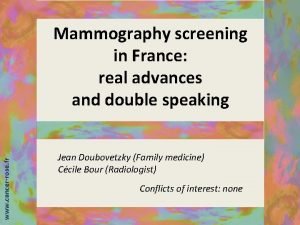 www cancerrose fr Mammography screening in France real