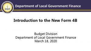 Department of local government finance