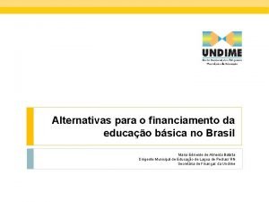 Alternativas para o financiamento da educao bsica no