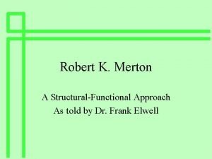Robert merton structural functionalism