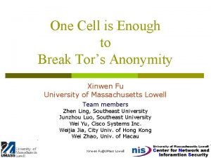 One Cell is Enough to Break Tors Anonymity