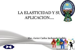 LA ELASTICIDAD Y SU APLICACION Msc Javier Carlos