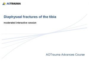 Diaphyseal fractures of the tibia moderated interactive session