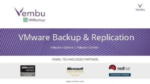 VMware Backup Replication VMware v Sphere VMware v