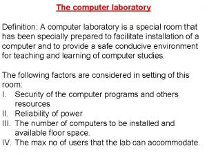 Definition of computer laboratory