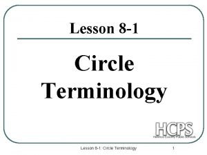 Circle terminology