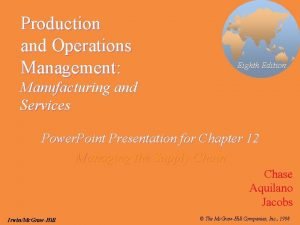 Operations management eighth edition