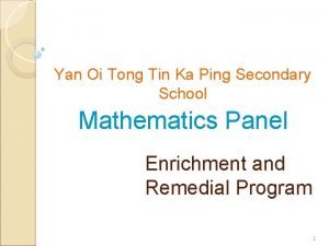 Yan oi tong tin ka ping secondary school