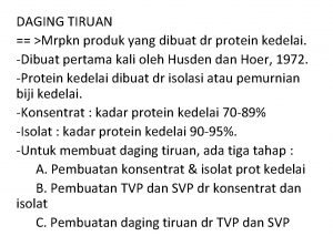 DAGING TIRUAN Mrpkn produk yang dibuat dr protein