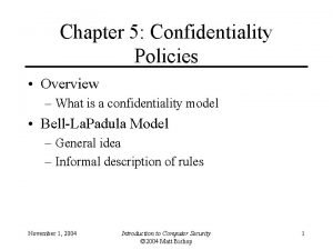 Confidentiality chapter 5