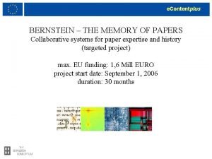 Bernstein the memory of paper
