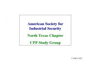 American society industrial security