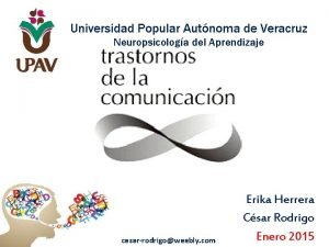 Universidad Popular Autnoma de Veracruz Neuropsicologa del Aprendizaje