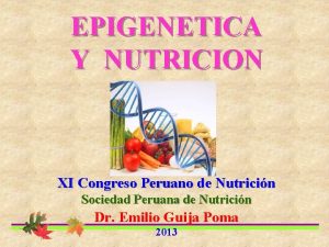 Epigenetica y nutricion